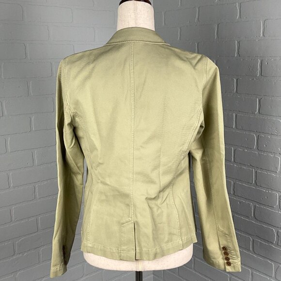 Lands End Blazer Women 8 Spring Green Twill Tailor Classic Career Suit Jacket - Picture 4 of 10